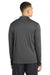 Sport-Tek ST520LS Mens Moisture Wicking Long Sleeve Polo Shirt Dark Smoke Grey Model Back