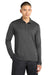 Sport-Tek ST520LS Mens Moisture Wicking Long Sleeve Polo Shirt Dark Smoke Grey Model Front