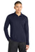 Sport-Tek ST520LS Mens Moisture Wicking Long Sleeve Polo Shirt True Navy Blue Model Front