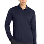 Sport-Tek Mens Moisture Wicking Long Sleeve Polo Shirt - True Navy Blue