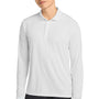 Sport-Tek Mens Moisture Wicking Long Sleeve Polo Shirt - White