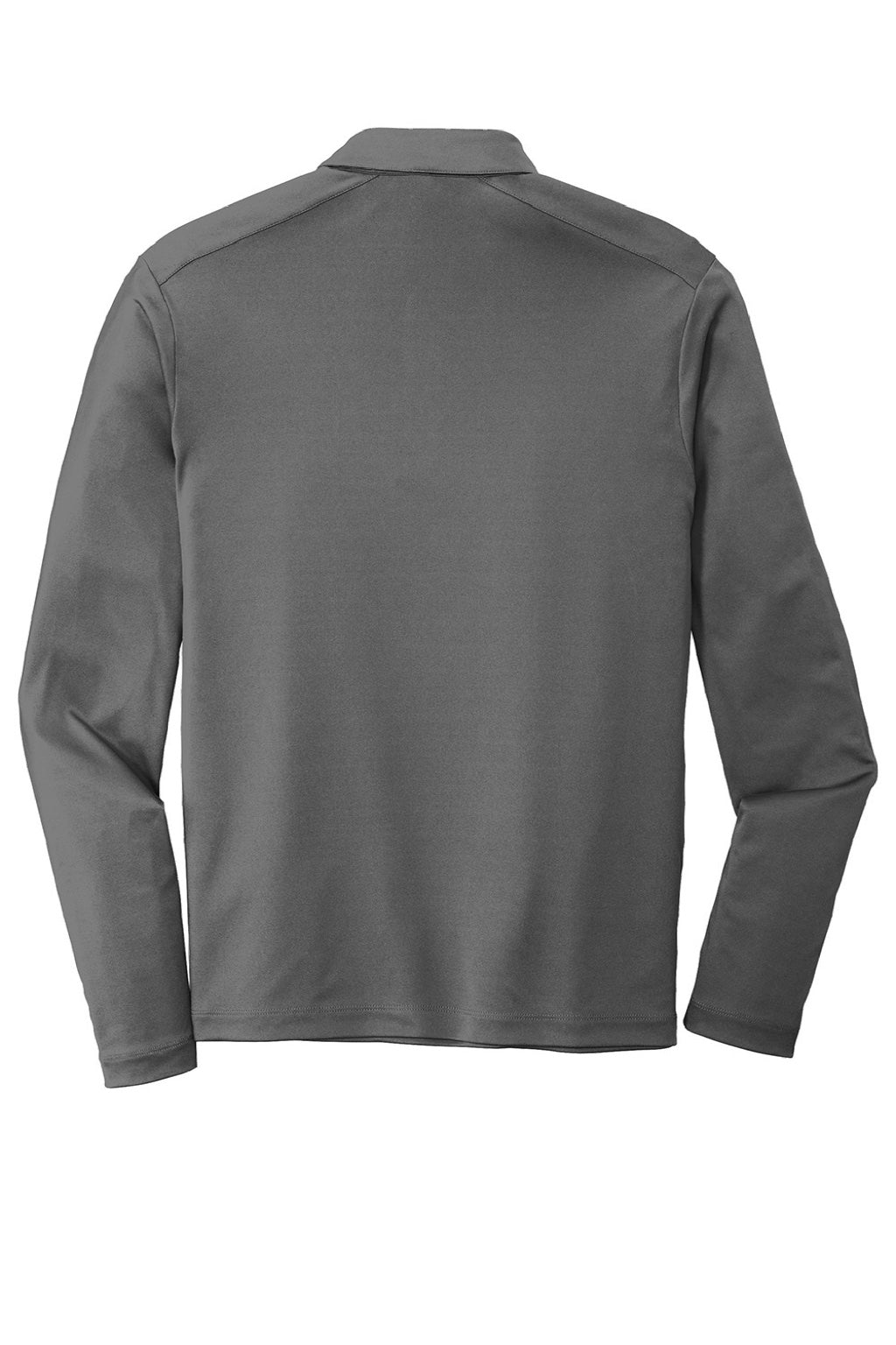 Sport-Tek ST520LS Mens Moisture Wicking Long Sleeve Polo Shirt Dark Smoke Grey Flat Back
