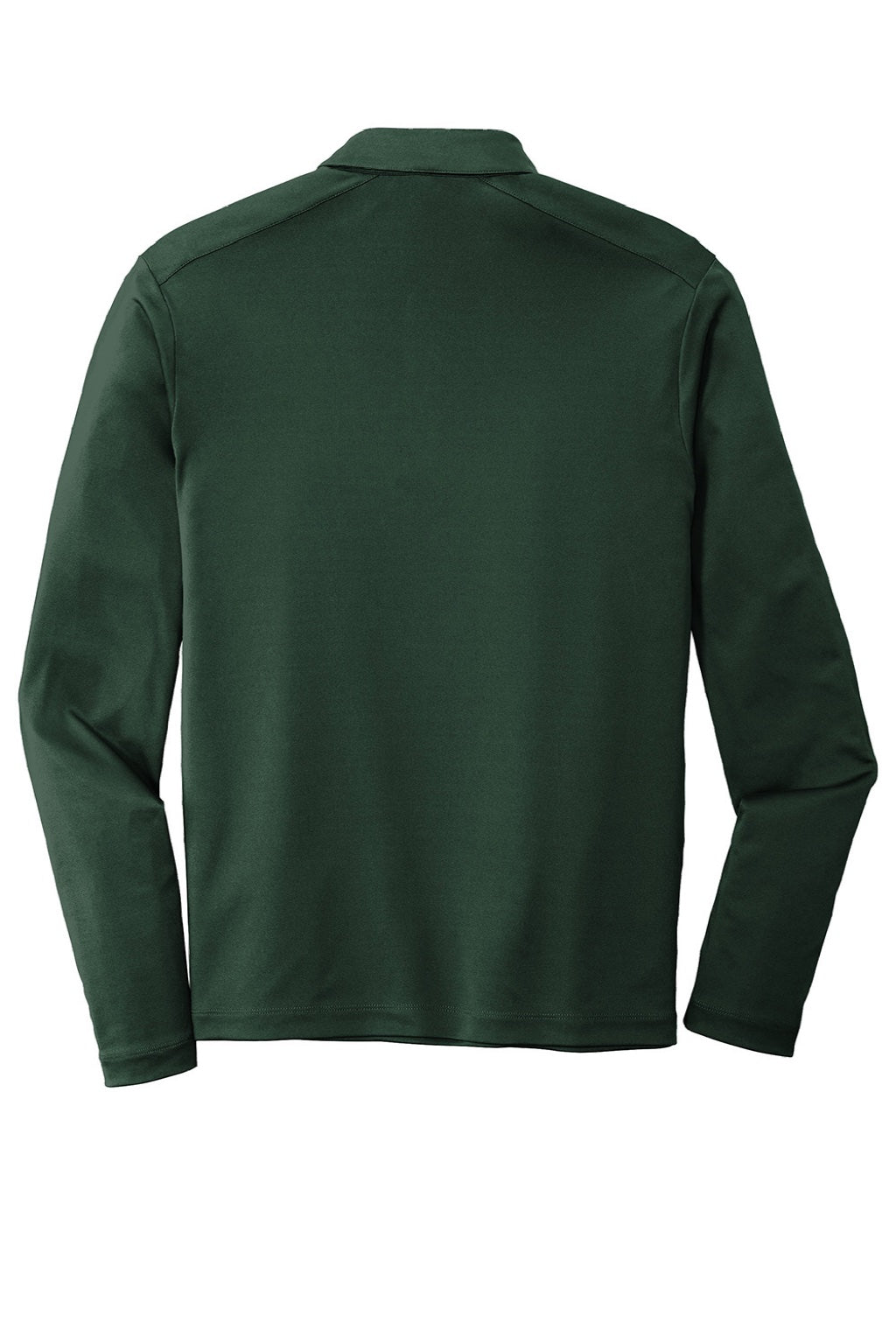 Sport-Tek ST520LS Mens Moisture Wicking Long Sleeve Polo Shirt Forest Green Flat Back
