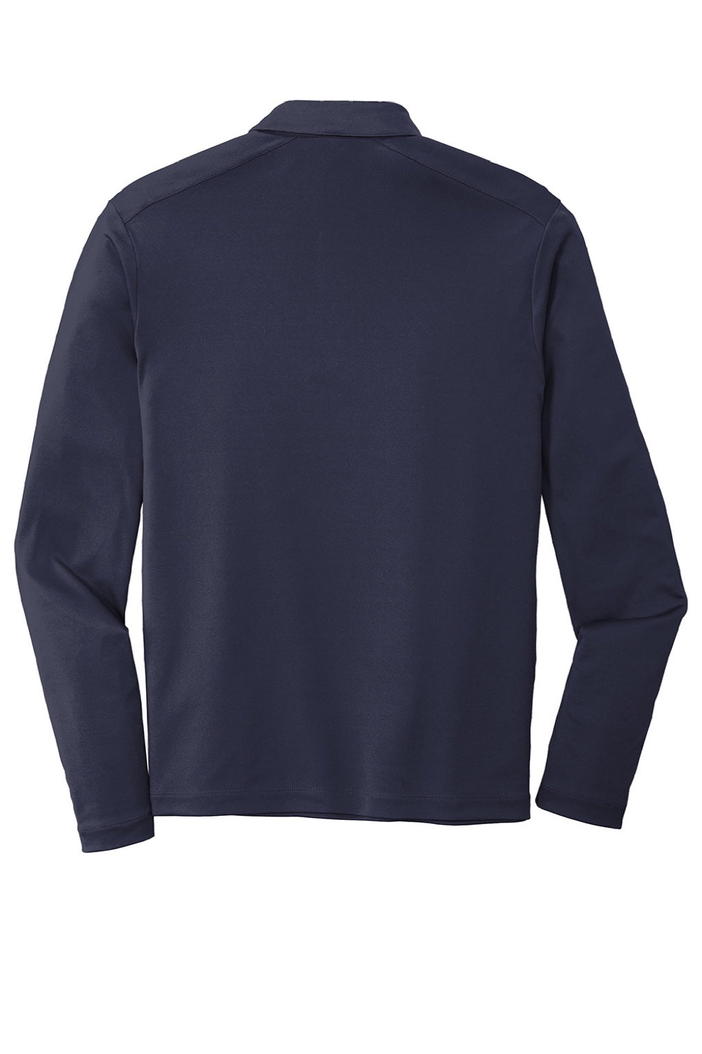 Sport-Tek ST520LS Mens Moisture Wicking Long Sleeve Polo Shirt True Navy Blue Flat Back