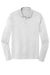 Sport-Tek ST520LS Mens Moisture Wicking Long Sleeve Polo Shirt White Flat Front