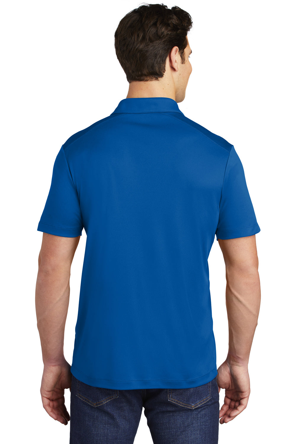 Sport-Tek ST520 Mens Moisture Wicking Short Sleeve Polo Shirt True Royal Blue Model Back