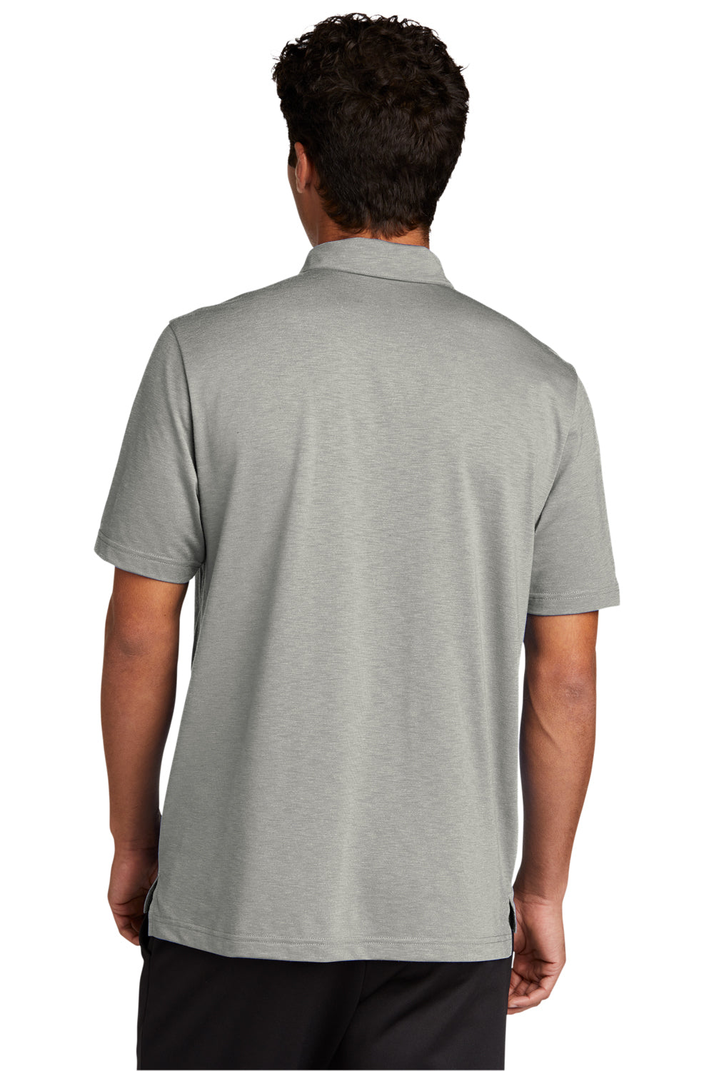 Sport-Tek ST530 Mens Strive Moisture Wicking Short Sleeve Polo Shirt Silver Grey Model Back