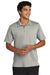 Sport-Tek ST530 Mens Strive Moisture Wicking Short Sleeve Polo Shirt Silver Grey Model Front