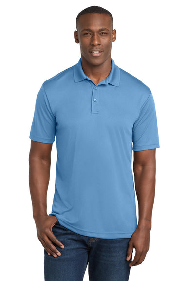 Sport-Tek ST550 Mens Competitor Moisture Wicking Short Sleeve Polo Shirt Carolina Blue Model Front