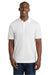 Sport-Tek ST550 Mens Competitor Moisture Wicking Short Sleeve Polo Shirt White Model Front