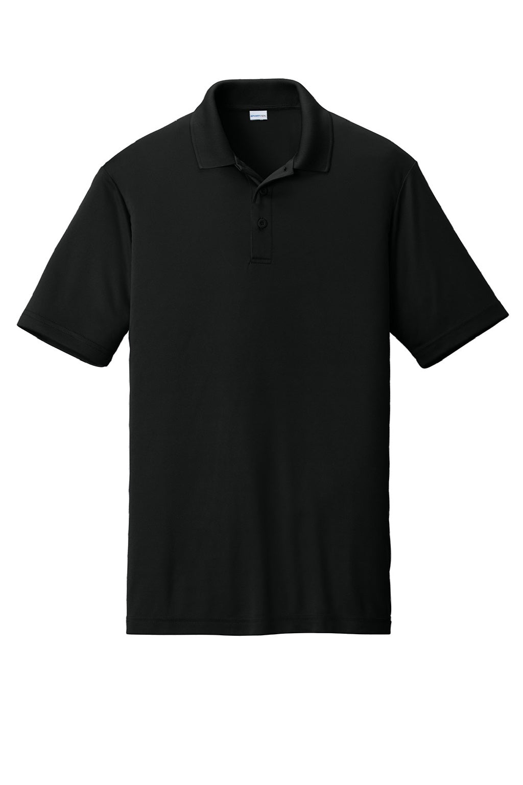 Sport-Tek ST550 Mens Competitor Moisture Wicking Short Sleeve Polo Shirt Black Flat Front
