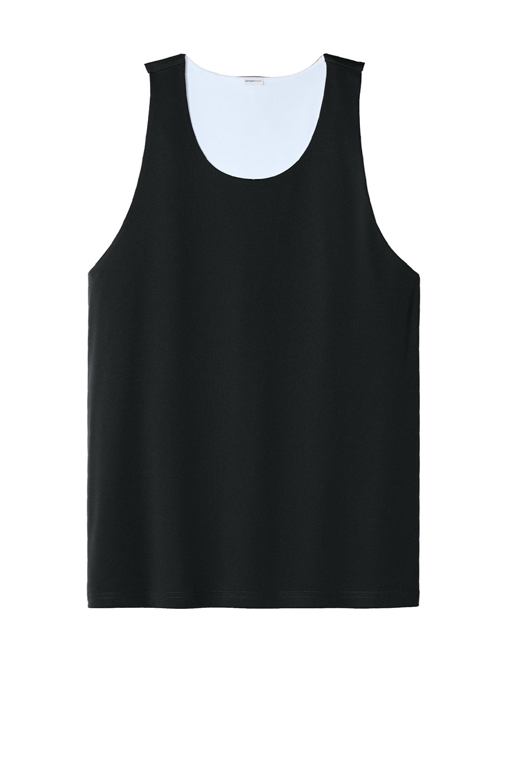 Sport-Tek ST551 Mens Moisture Wicking Competitor Rev Tank Top Black/White Flat Front