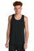 Sport-Tek ST551 Mens Moisture Wicking Competitor Rev Tank Top Black/White Model Front