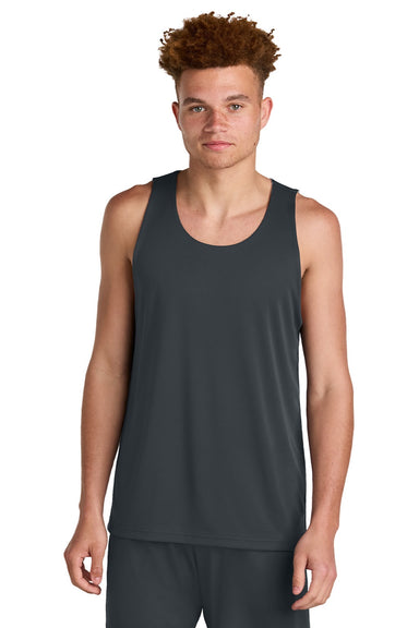 Sport-Tek ST551 Mens Moisture Wicking Competitor Rev Tank Top Iron Grey/White Model Front