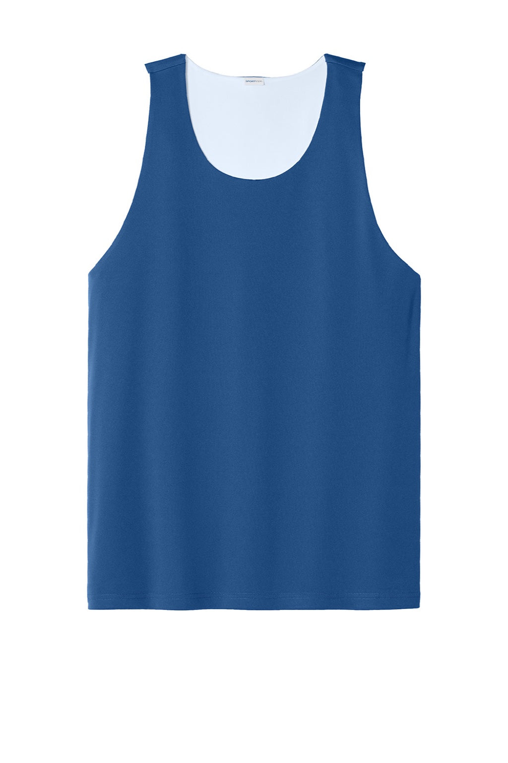 Sport-Tek ST551 Mens Moisture Wicking Competitor Rev Tank Top True Royal Blue/White Flat Front
