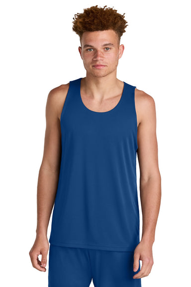 Sport-Tek ST551 Mens Moisture Wicking Competitor Rev Tank Top True Royal Blue/White Model Front