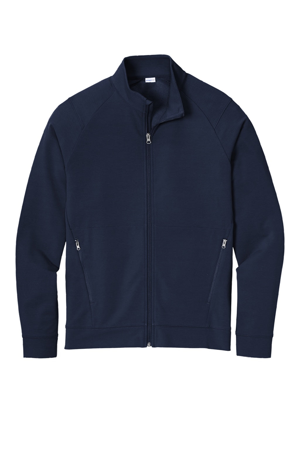 Sport-Tek ST560 Mens Flex Fleece Moisture Wicking Full Zip Sweatshirt w/ Pockets True Navy Blue Flat Front