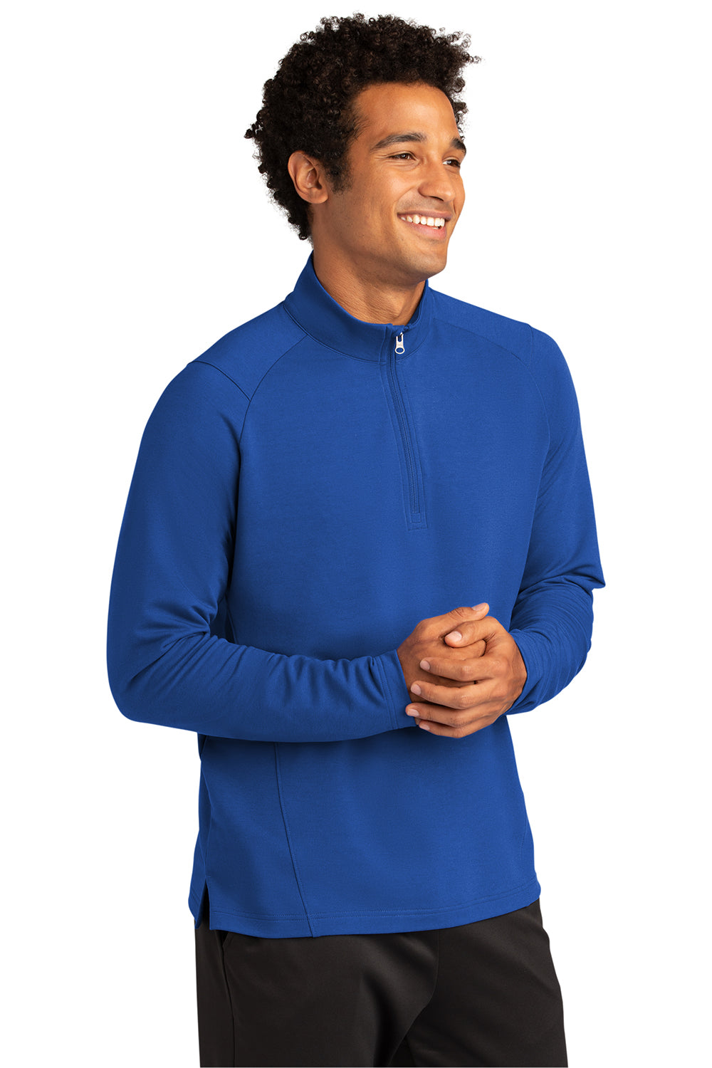 Sport-Tek ST561 Mens Flex Fleece Moisture Wicking 1/4 Zip Sweatshirt True Royal Blue Model 3q