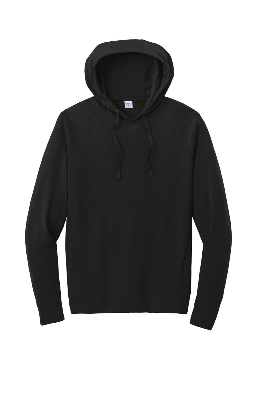 Sport-Tek ST562 Mens Flex Fleece Moisture Wicking Hooded Sweatshirt Hoodie w/ Pockets Black Flat Front