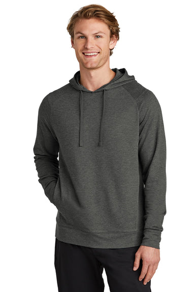 Sport-Tek ST562 Mens Flex Fleece Moisture Wicking Hooded Sweatshirt Hoodie w/ Pockets Heather Dark Grey Model Front