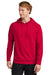 Sport-Tek ST562 Mens Flex Fleece Moisture Wicking Hooded Sweatshirt Hoodie w/ Pockets Deep Red Model Front