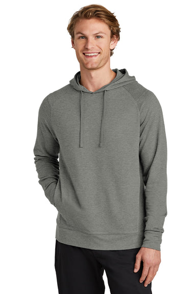 Sport-Tek ST562 Mens Flex Fleece Moisture Wicking Hooded Sweatshirt Hoodie w/ Pockets Heather Light Grey Model Front
