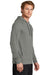 Sport-Tek ST562 Mens Flex Fleece Moisture Wicking Hooded Sweatshirt Hoodie w/ Pockets Heather Light Grey Model Side