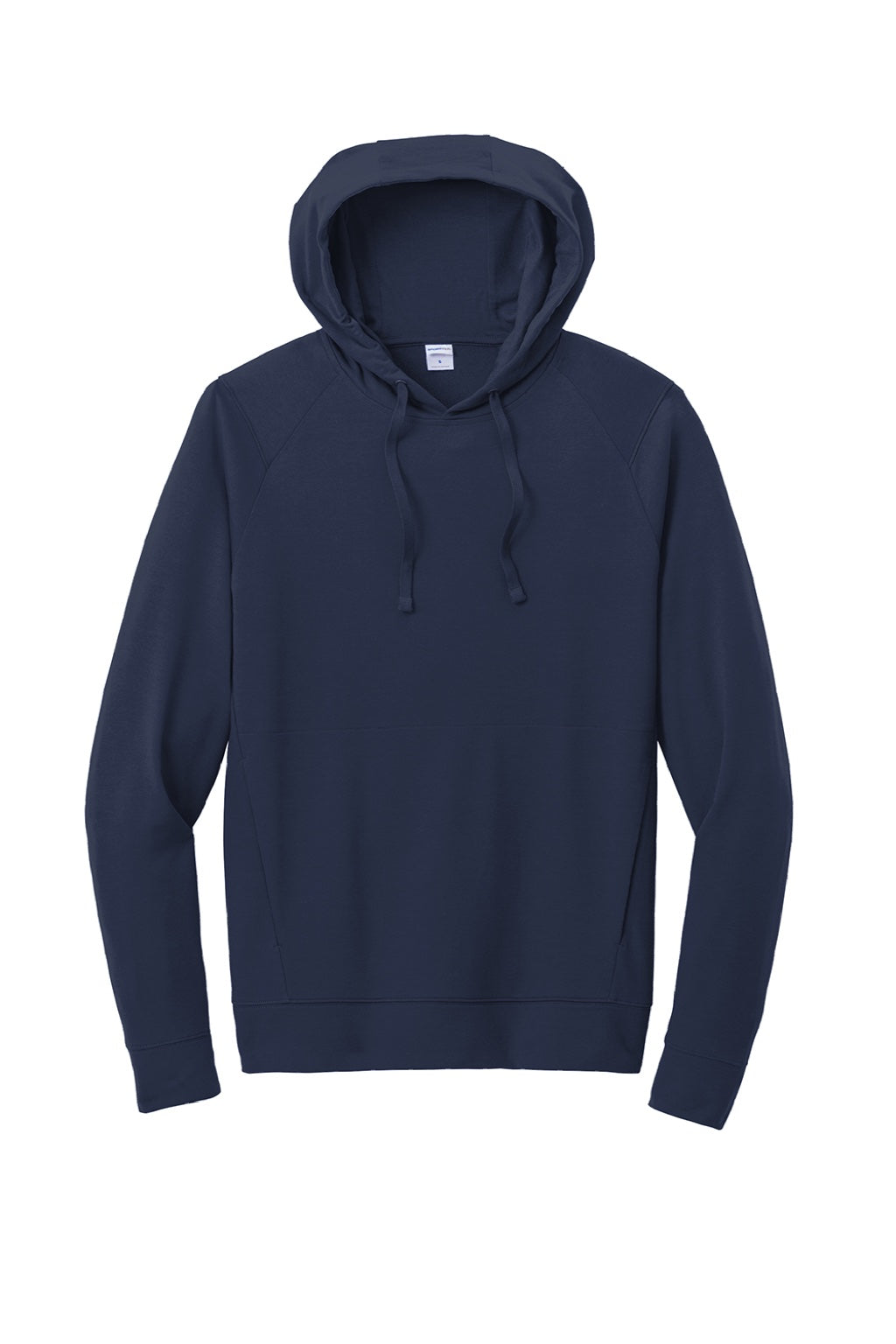 Sport-Tek ST562 Mens Flex Fleece Moisture Wicking Hooded Sweatshirt Hoodie w/ Pockets True Navy Blue Flat Front