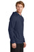 Sport-Tek ST562 Mens Flex Fleece Moisture Wicking Hooded Sweatshirt Hoodie w/ Pockets True Navy Blue Model Side