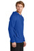 Sport-Tek ST562 Mens Flex Fleece Moisture Wicking Hooded Sweatshirt Hoodie w/ Pockets True Royal Blue Model Side