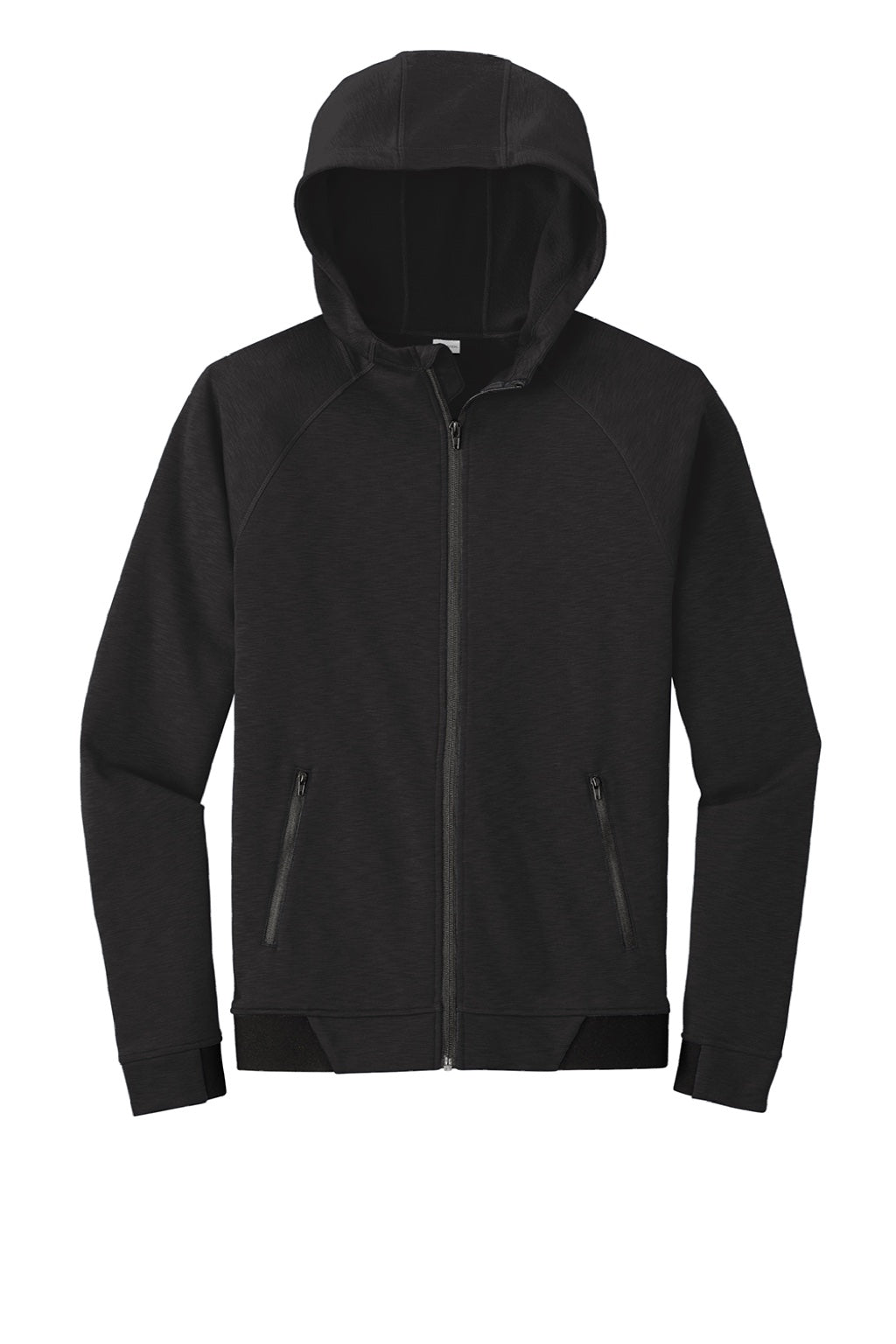 Sport-Tek ST570 Mens Strive PosiCharge Full Zip Hooded Sweatshirt Hoodie w/ Pockets Black Flat Front