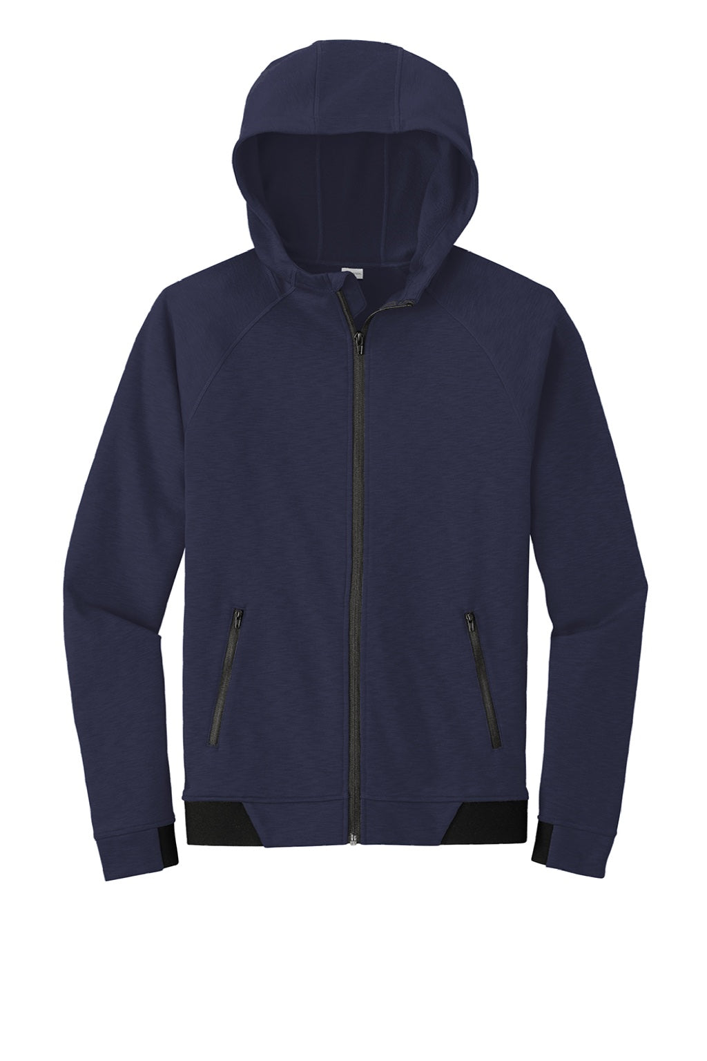 Sport-Tek ST570 Mens Strive PosiCharge Full Zip Hooded Sweatshirt Hoodie w/ Pockets True Navy Blue Flat Front