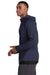 Sport-Tek ST570 Mens Strive PosiCharge Full Zip Hooded Sweatshirt Hoodie w/ Pockets True Navy Blue Model Side