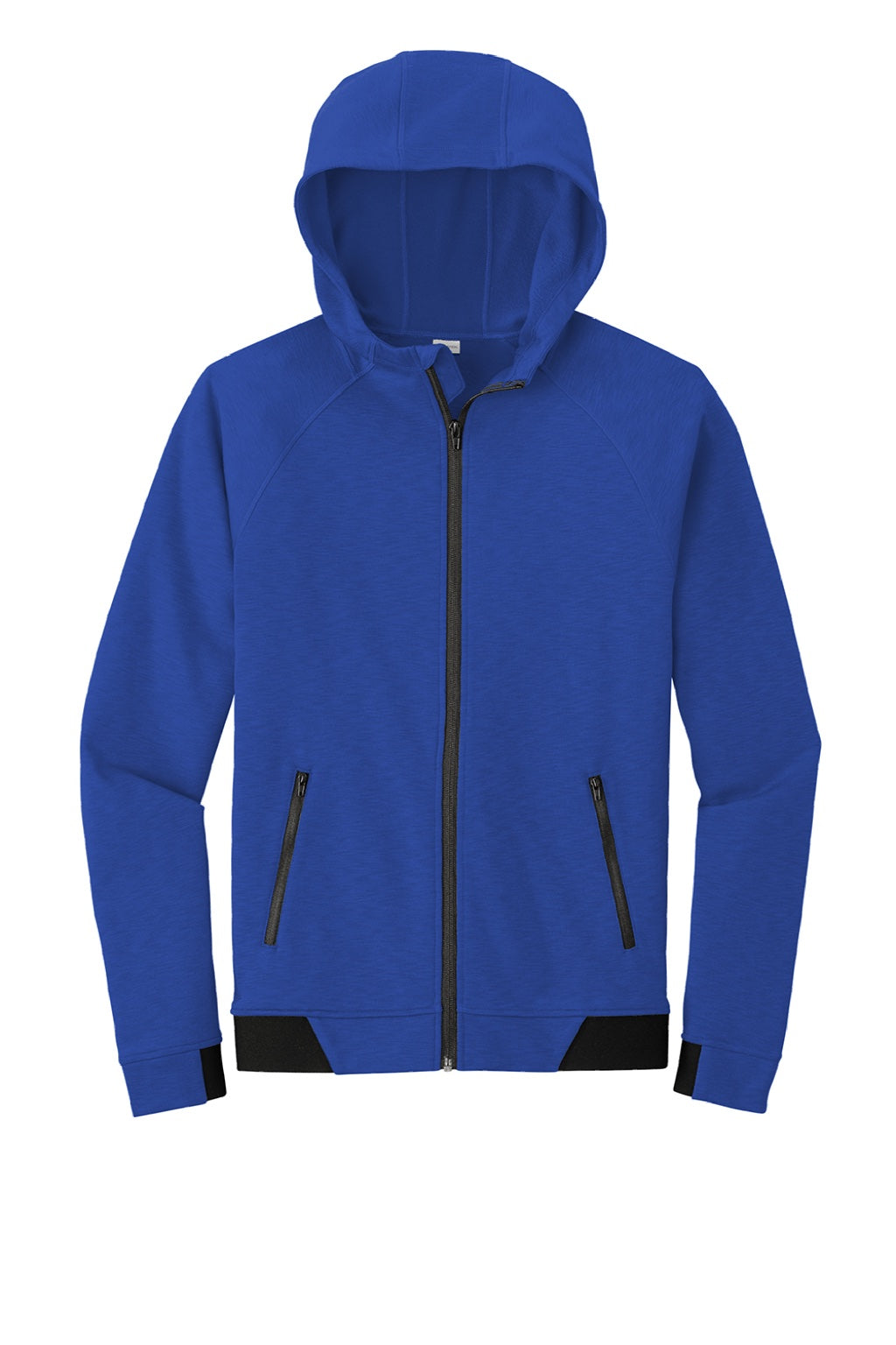 Sport-Tek ST570 Mens Strive PosiCharge Full Zip Hooded Sweatshirt Hoodie w/ Pockets True Royal Blue Flat Front