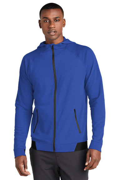 Sport-Tek ST570 Mens Strive PosiCharge Full Zip Hooded Sweatshirt Hoodie w/ Pockets True Royal Blue Model Front