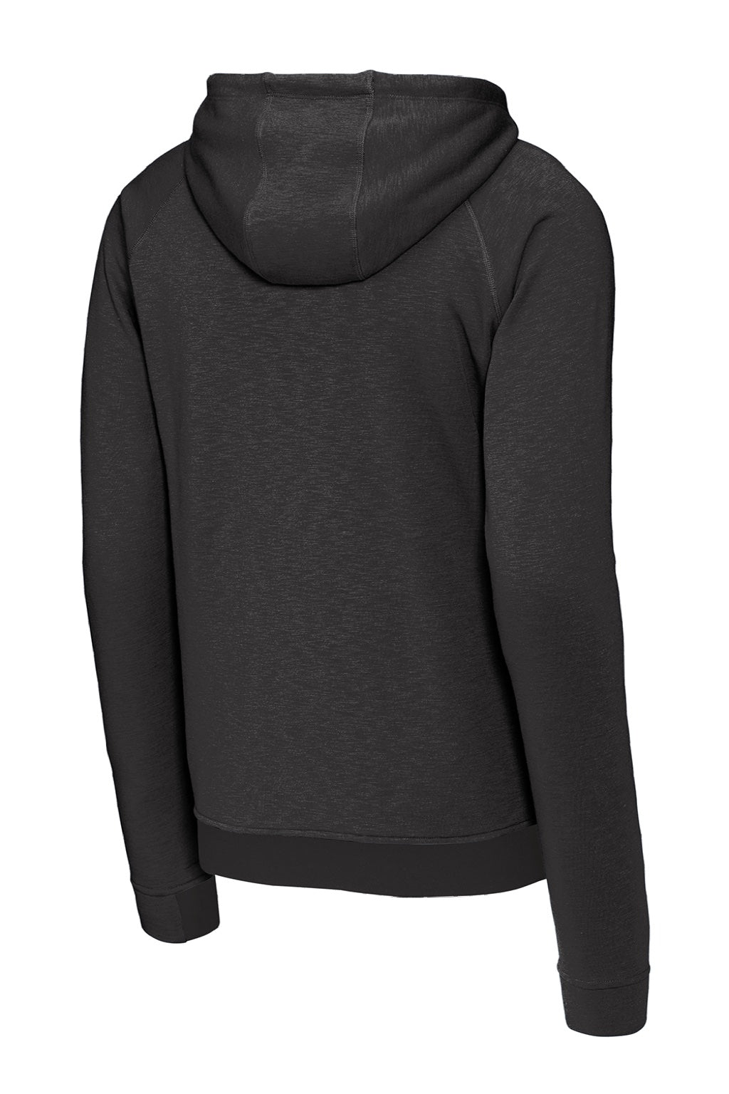 Sport-Tek ST571 Mens Strive PosiCharge Hooded Sweatshirt Hoodie w/ Pouch Pocket Black Flat Back