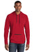 Sport-Tek ST571 Mens Strive PosiCharge Hooded Sweatshirt Hoodie w/ Pouch Pocket Deep Red Model Front