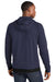 Sport-Tek ST571 Mens Strive PosiCharge Hooded Sweatshirt Hoodie w/ Pouch Pocket True Navy Blue Model Back