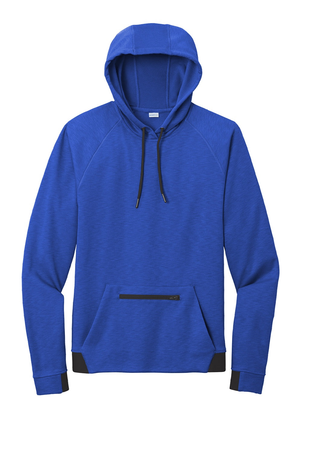Sport-Tek ST571 Mens Strive PosiCharge Hooded Sweatshirt Hoodie w/ Pouch Pocket True Royal Blue Flat Front