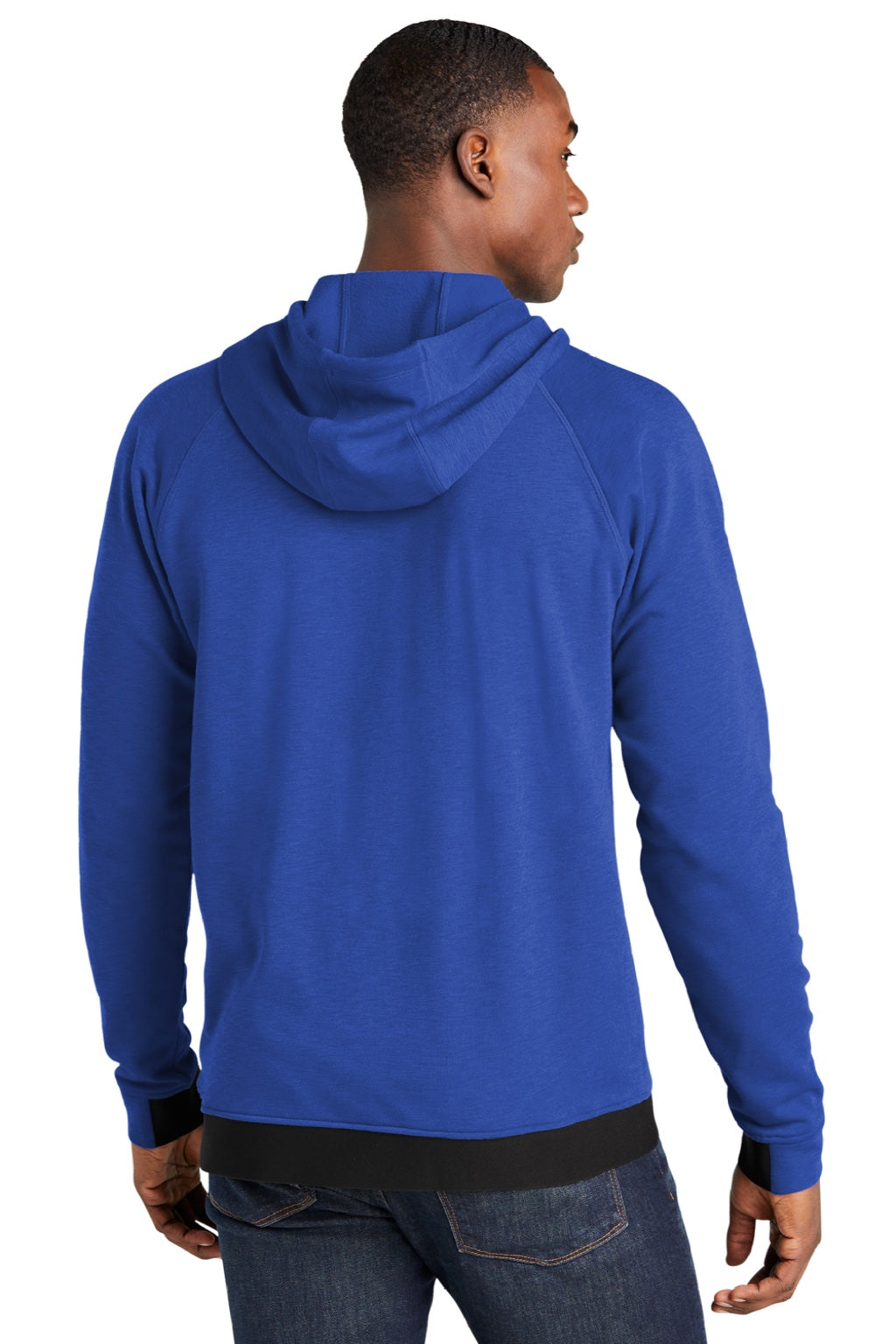 Sport-Tek ST571 Mens Strive PosiCharge Hooded Sweatshirt Hoodie w/ Pouch Pocket True Royal Blue Model Back