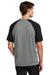 Sport-Tek ST6040 Mens Halftime Raglan Short Sleeve Crewneck T-Shirt Heather Vintage Grey/Black Model Back