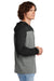 Sport-Tek ST6044 Mens Halftime Long Sleeve Hooded T-Shirt Hoodie Heather Vintage Grey/Black Model Side