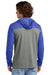 Sport-Tek ST6044 Mens Halftime Long Sleeve Hooded T-Shirt Hoodie Heather Vintage Grey/True Royal Blue Model Back