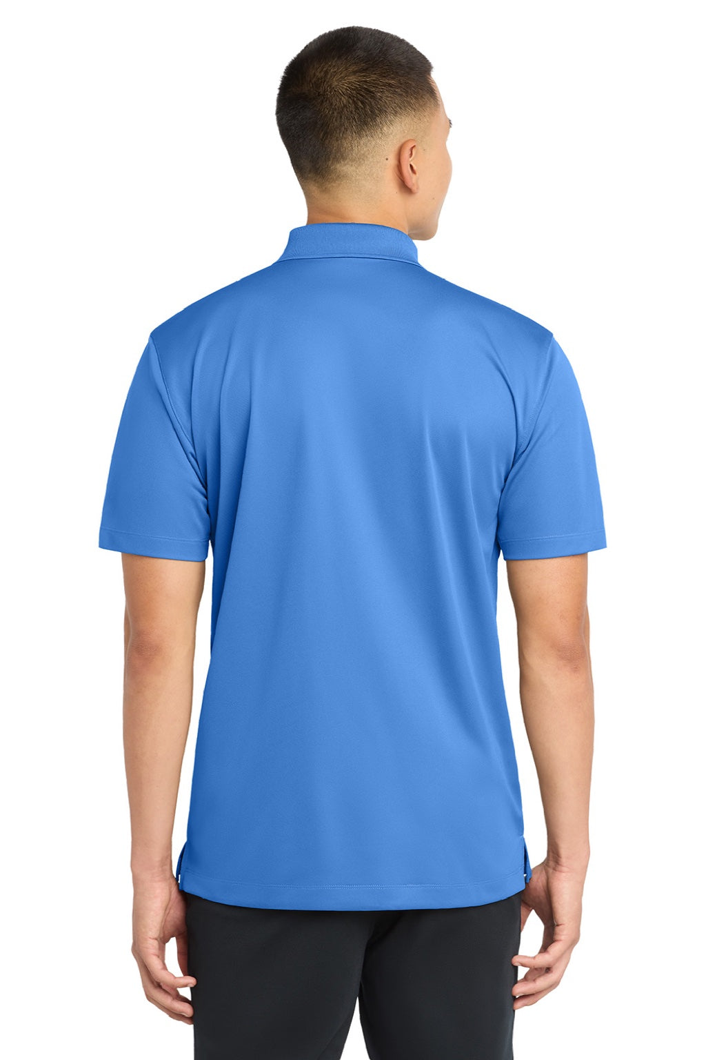 Sport-Tek ST650/TST650 Mens Sport-Wick Moisture Wicking Short Sleeve Polo Shirt Blue Lake Model Back
