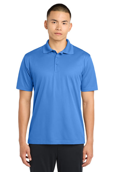 Sport-Tek ST650/TST650 Mens Sport-Wick Moisture Wicking Short Sleeve Polo Shirt Blue Lake Model Front