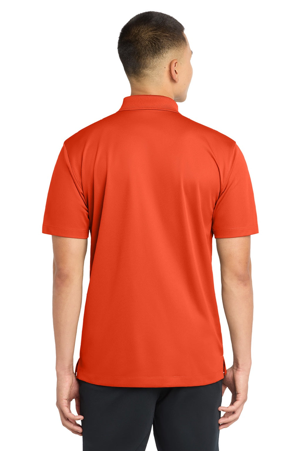 Sport-Tek ST650/TST650 Mens Sport-Wick Moisture Wicking Short Sleeve Polo Shirt Deep Orange Model Back