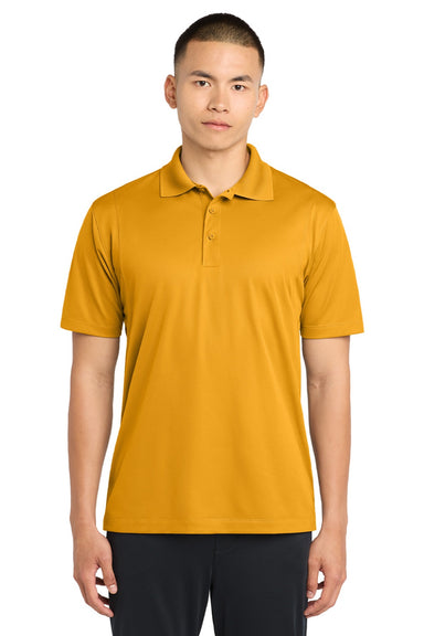 Sport-Tek ST650/TST650 Mens Sport-Wick Moisture Wicking Short Sleeve Polo Shirt Gold Model Front