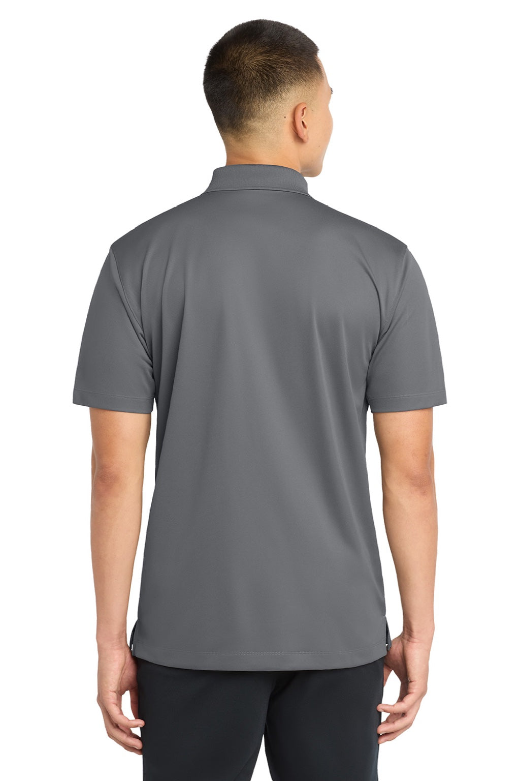 Sport-Tek ST650/TST650 Mens Sport-Wick Moisture Wicking Short Sleeve Polo Shirt Concrete Grey Model Back