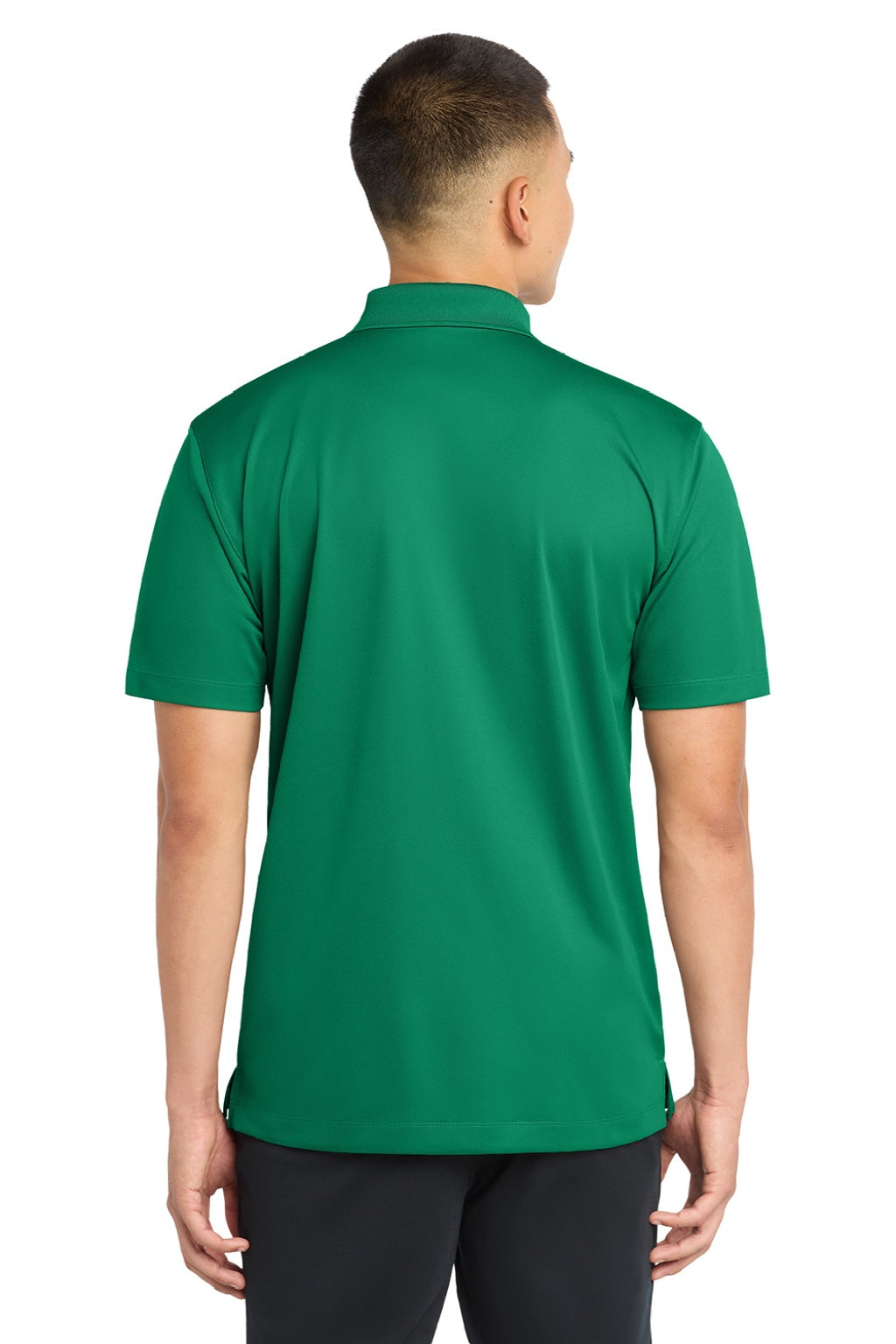 Sport-Tek ST650/TST650 Mens Sport-Wick Moisture Wicking Short Sleeve Polo Shirt Kelly Green Model Back