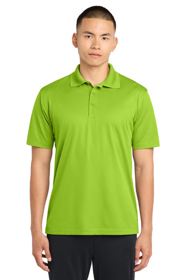 Sport-Tek ST650/TST650 Mens Sport-Wick Moisture Wicking Short Sleeve Polo Shirt Lime Shock Green Model Front